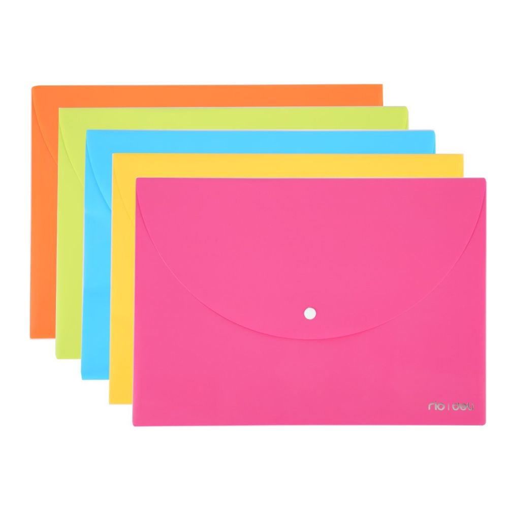 Папка с копче Deli Rio E38131, A4, PP 180 mic, мат, жълта