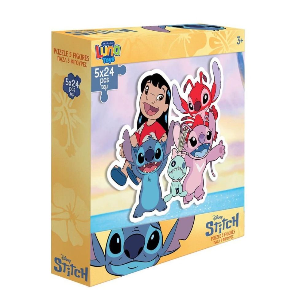 Пъзел Luna Toys STITCH 5 Figures 5 фигурки, 260х260х65мм, 24 части