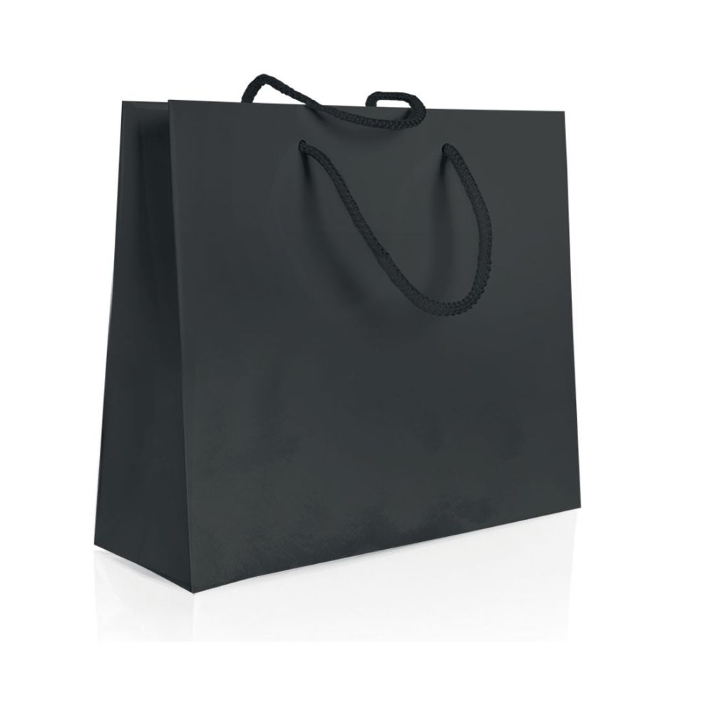Подаръчна торбичка LASTVA ZARA черна, 320x260x100 мм, хартия Подаръчна торбичка LASTVA ZARA черна, 320x260x100 мм, хартия