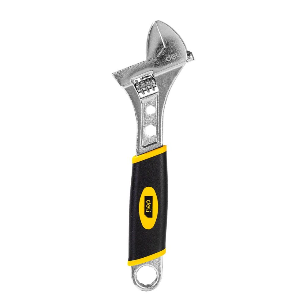 Регулируем гаечен ключ Deli TOOLS EDL30108, 8"/200 мм, въглеродна стомана TPR, 28 мм размах