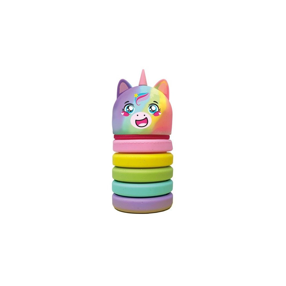 Силиконов несесер MITAMA BOOM! Unicorn, разтягащ се, d7см, 13-20 см, шарен еднорог с дъга