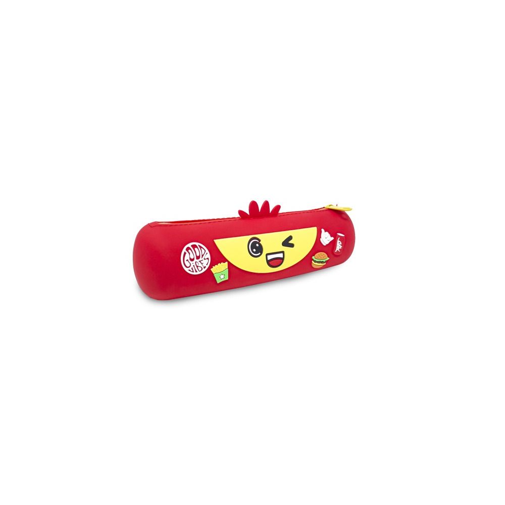 Силиконов несесер MITAMA MITAMINI Red Food, с цип 22х6.5 см, червен