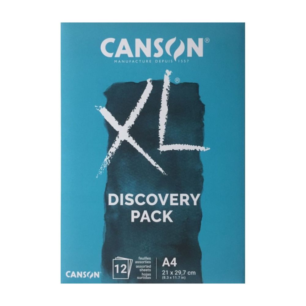 Блок CANSON XL Pack Aquarelle & Mixed Media, за акварел и смесени техники, микс хартии, A4, 12 л.