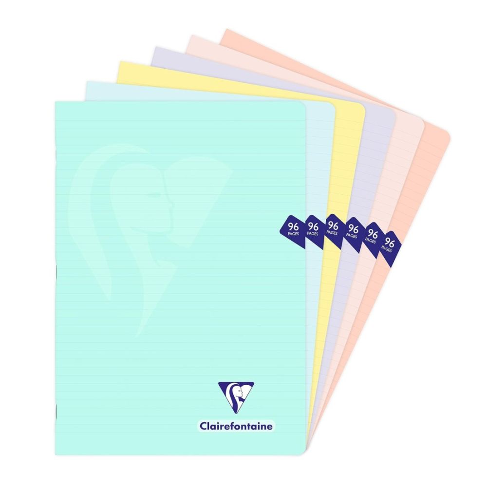 Тетрадка Clairefontaine Mimesys Pastel, А4, 48 л., линиран офсет 90 г, PP подвързия