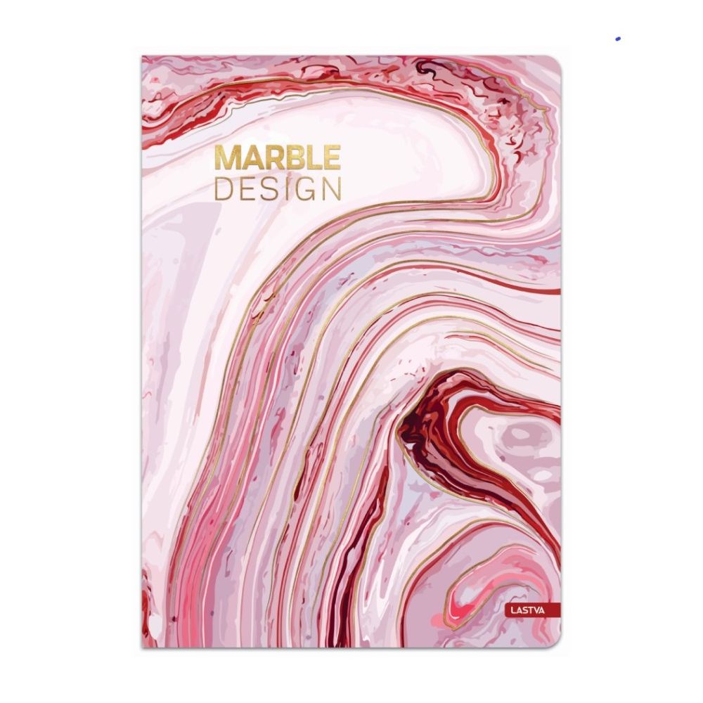 Тетрадка LASTVA Marble, A4, 96 л., линиран офсет 70 г, твърда корица мат ламинат, релефно фолио