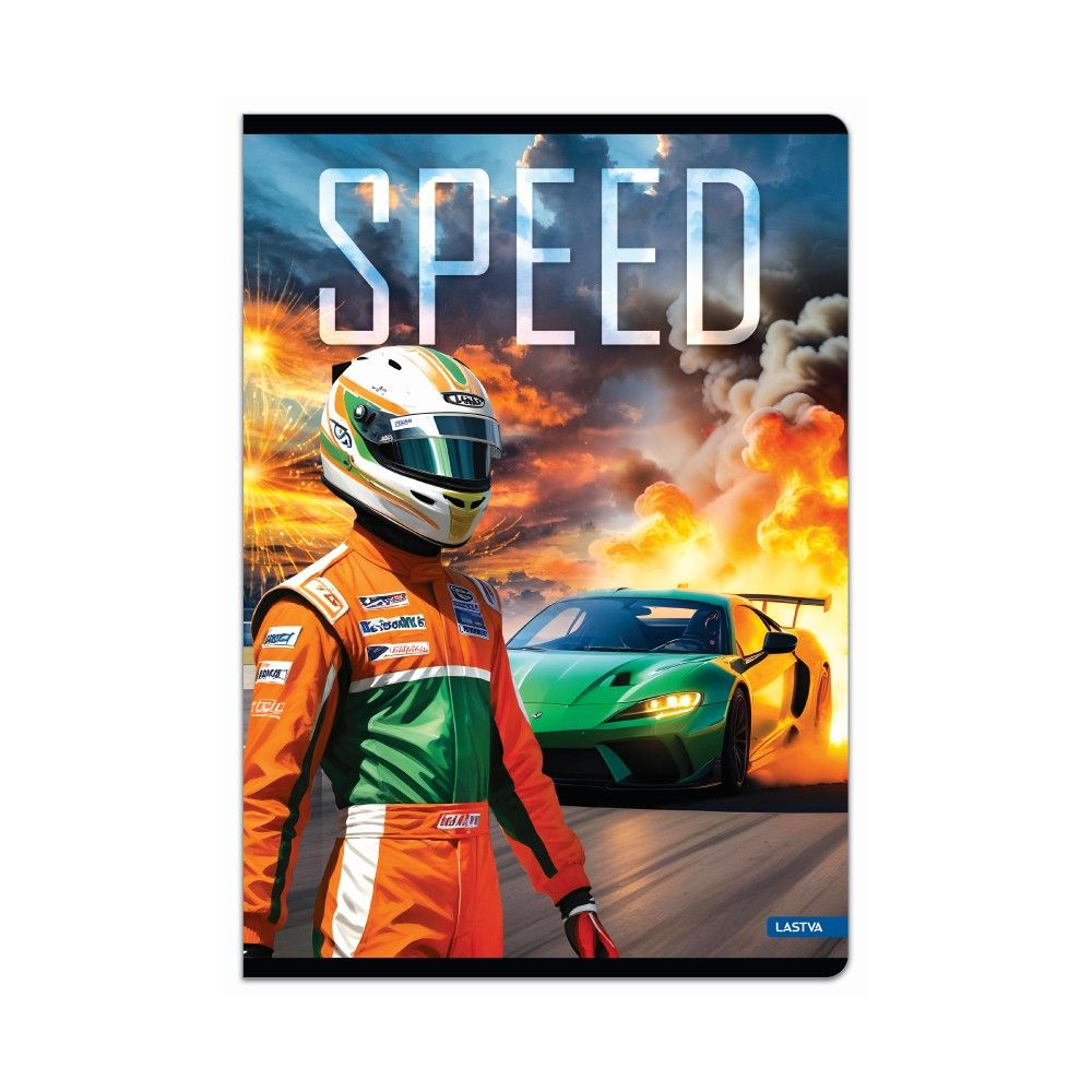 Тетрадка LASTVA Speed, A5, 52 л., линиран офсет 80 г, корица 300 г, мат ламинат, UV лак