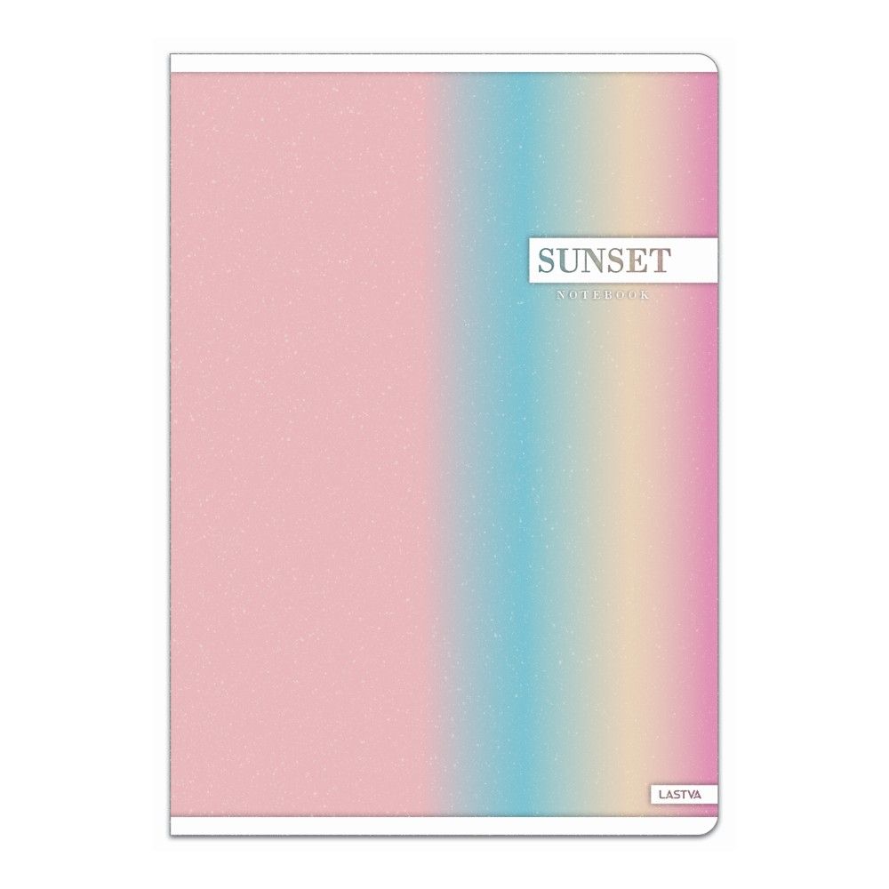Тетрадка LASTVA Sunset, A4, 52 л., линиран офсет 80 г, корица 300 г, глитер ламинат