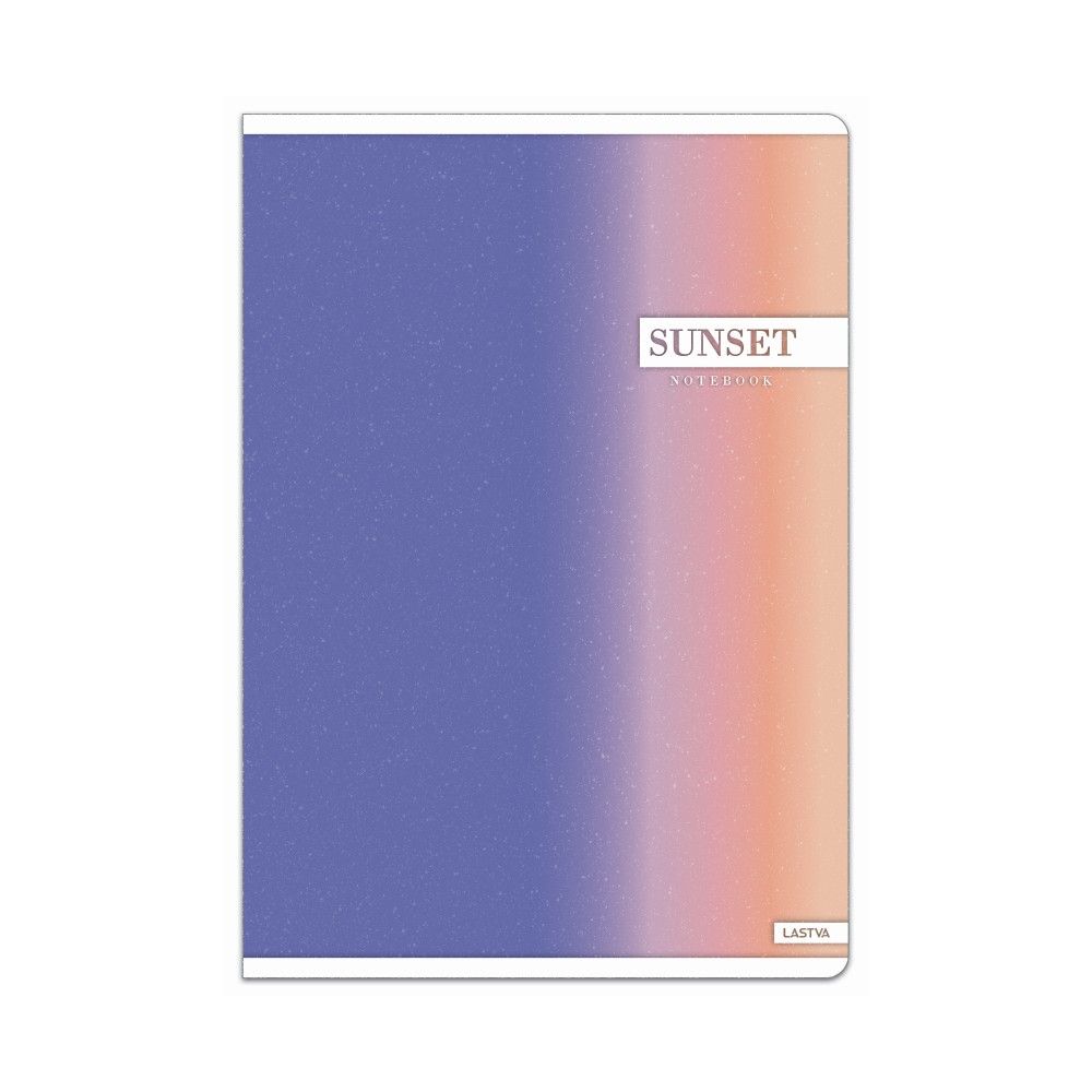 Тетрадка LASTVA Sunset, A5, 52 л., линиран офсет 80 г, корица 300 г, глитер ламинат