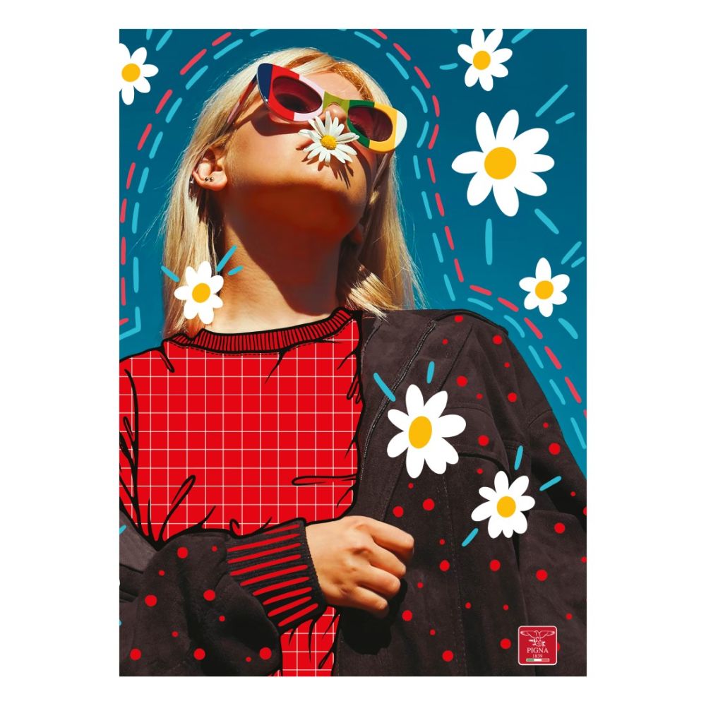 Тетрадка PIGNA Draw in my life, А4, 42 л., линиран офсет 80 г, корица картон 205 г с UV лак