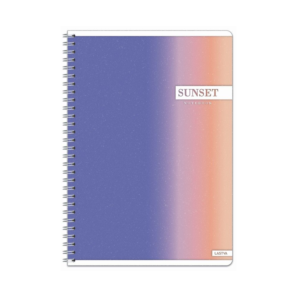 Тетрадка със спирала LASTVA Sunset, A5, 60 л., линиран офсет 70 г, корица 300 г, мат ламинат