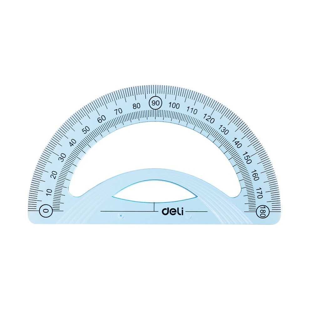 Транспортир Deli Woove EH16, 180°, 12 см, син Транспортир Deli Woove EH16, 180°, 12 см, син